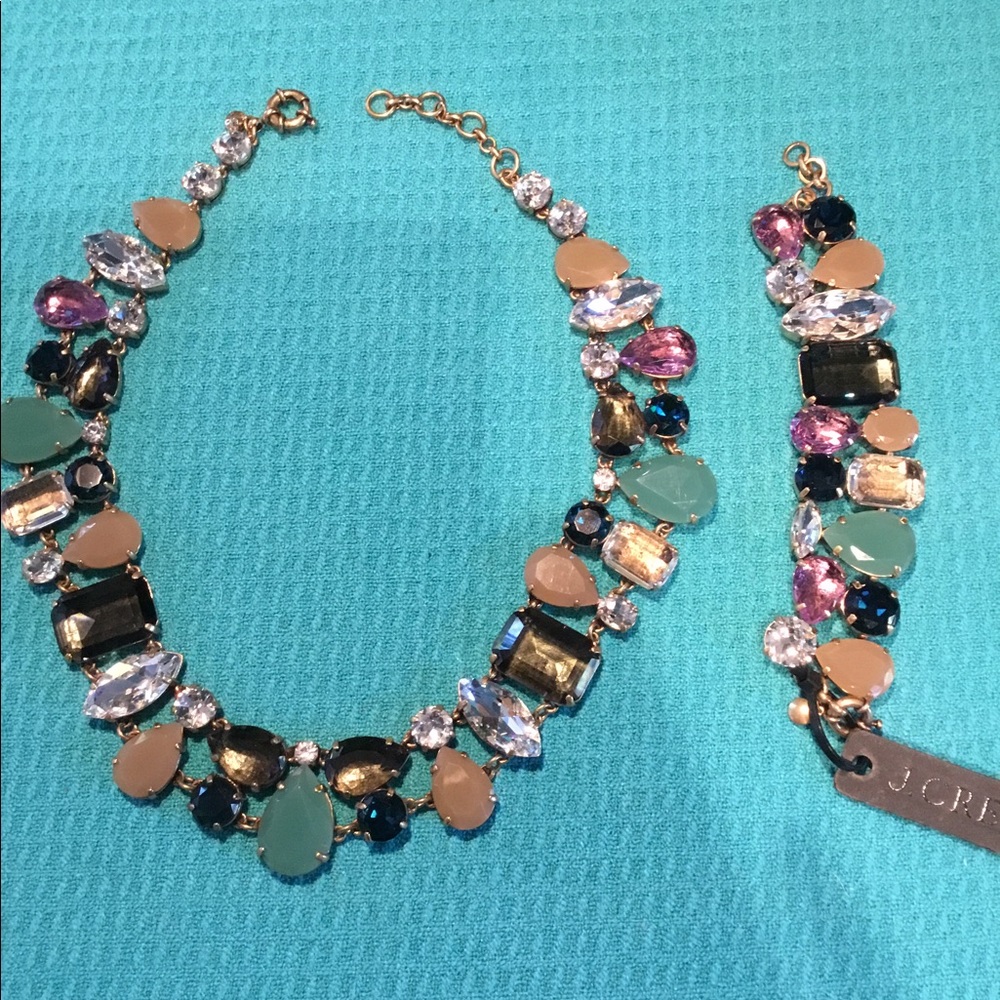 J crew statement necklace & bracelet set NEW